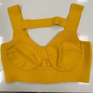 Herve Leger Ottoman Strappy Bustier Crop
